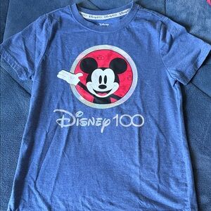 Disney Blue and Red Mickey Mouse 100th Anniversary Kids Tee